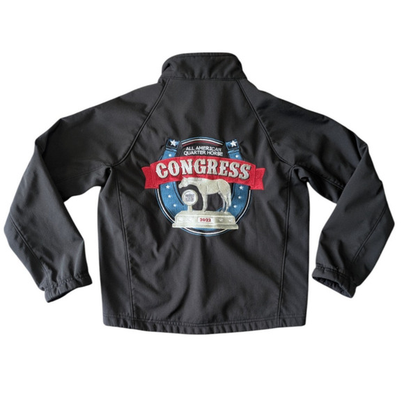 Schneiders All American Quarter Horse Congress 2022 Black Softshell Jacket Youth